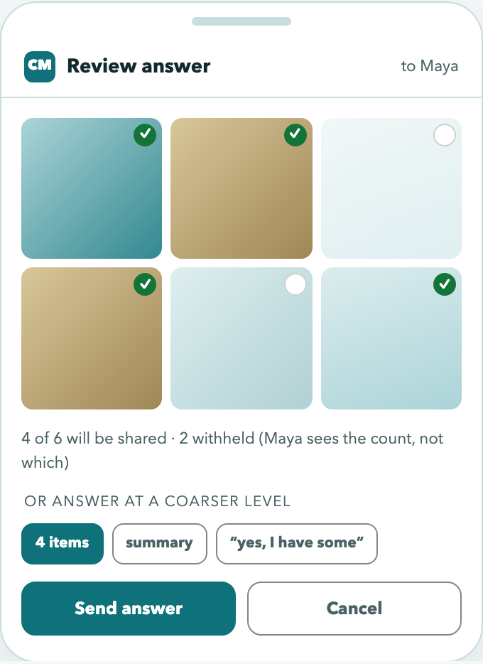 Choosing exactly what to share
