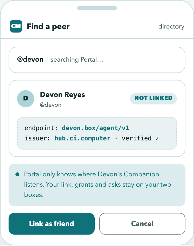 Finding a peer in the directory
