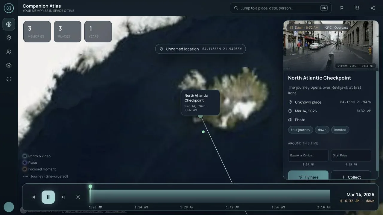 Companion Atlas: the globe on desktop